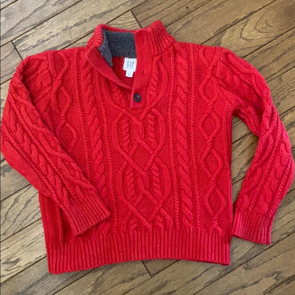Kids Cable Knit Mockneck Sweater